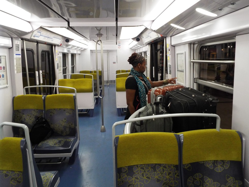 On the RER train from Charles de Gaulle